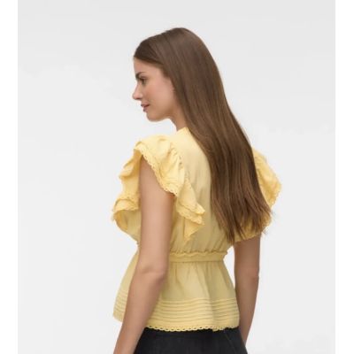AWNORDEN V-NECK TOP gul