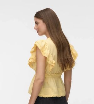 AWNORDEN V-NECK TOP gul