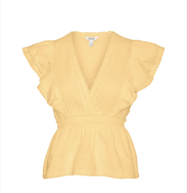 AWNORDEN V-NECK TOP gul - Image 2