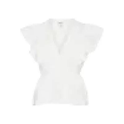 AWNORDEN V-NECK TOP hvit