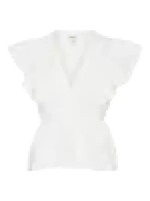 AWNORDEN V-NECK TOP hvit