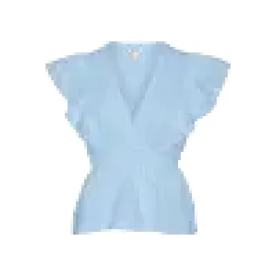 AWNORDEN V-NECK TOP blå