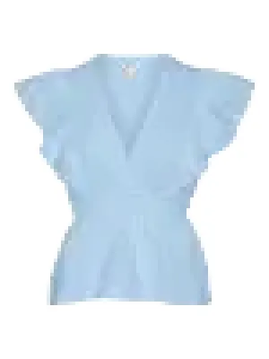 AWNORDEN V-NECK TOP blå