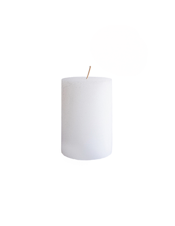 Rustikt Kubbelys – Hvit – 7 x 10 cm