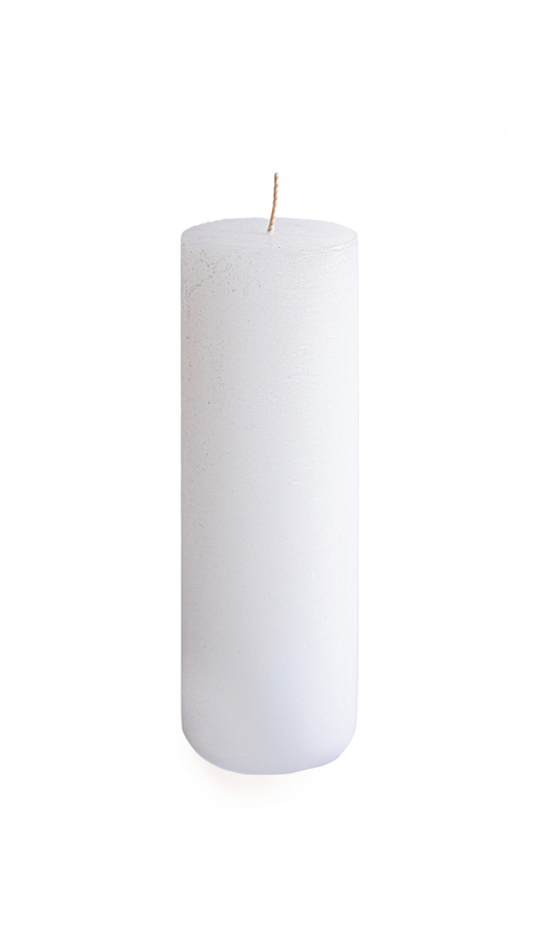 Rustikt Kubbelys – Hvit – 7 x 20 cm