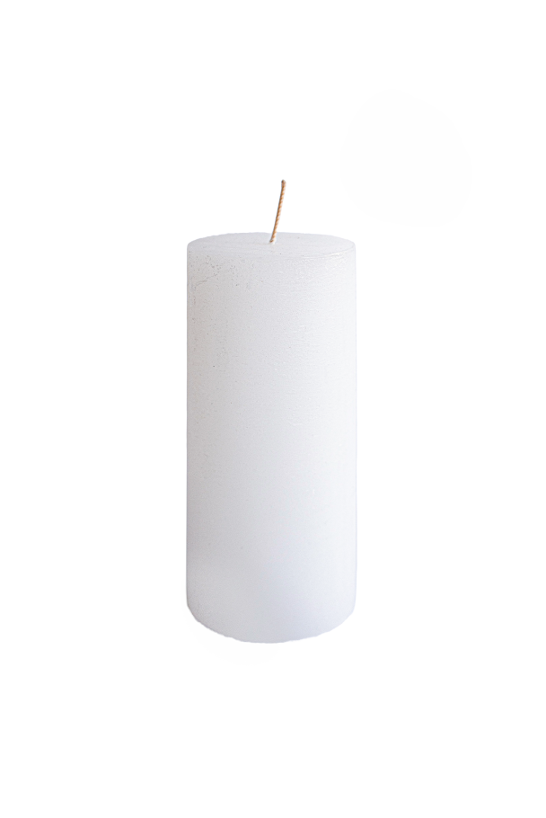 Rustikt Kubbelys – Hvit – 7 x 15 cm