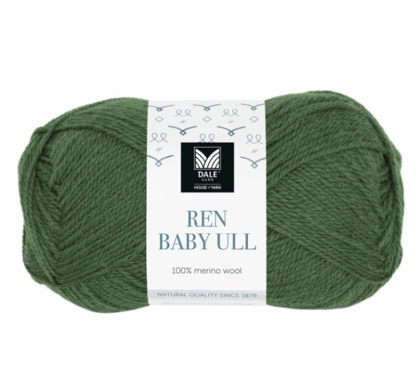 Ren Baby Ull - 114 - Armygrønn - Image 1