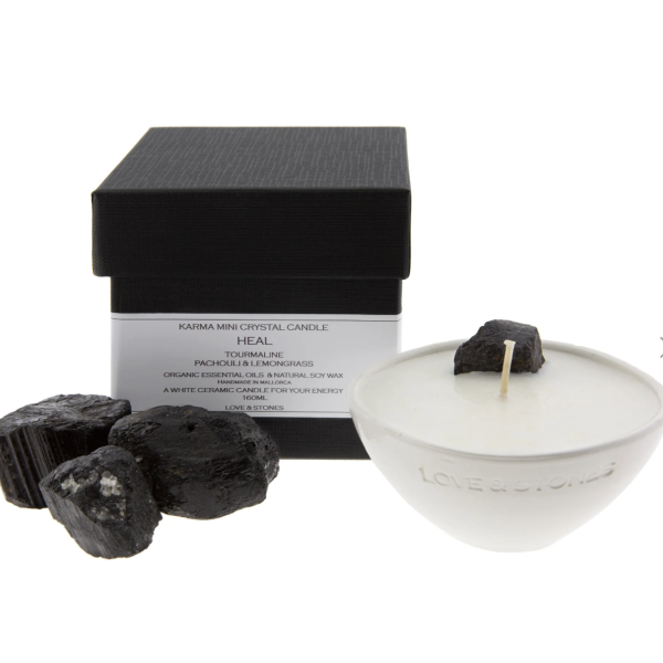 Mini White Ceramic Crystal Candle - Raw Dream