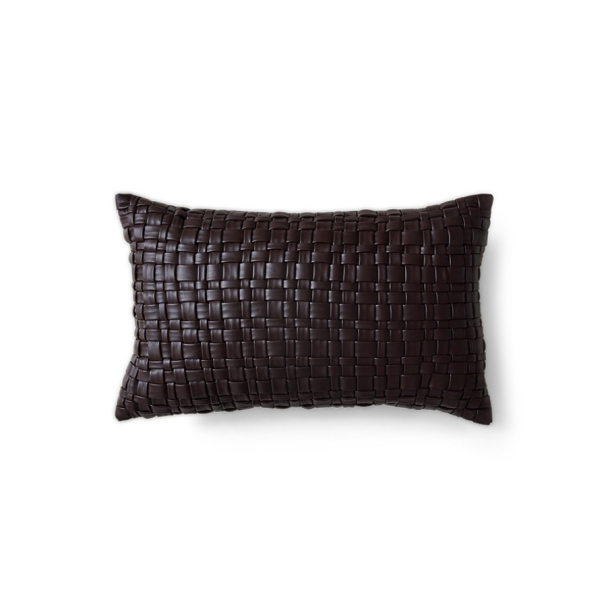 Vevd pute sjokoladebrun, 50x30 cm - Image 1