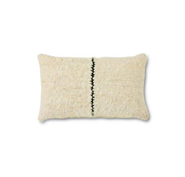 Stripete pute i naturlig ull 50x30 cm  - Image 1