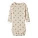 Nalu Wool/Modal Slim Body, Turtledove / Flower - Lil' Atelier