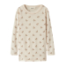 Nalu Wool/Modal Genser, Turtledove / Flower - Lil' Atelier