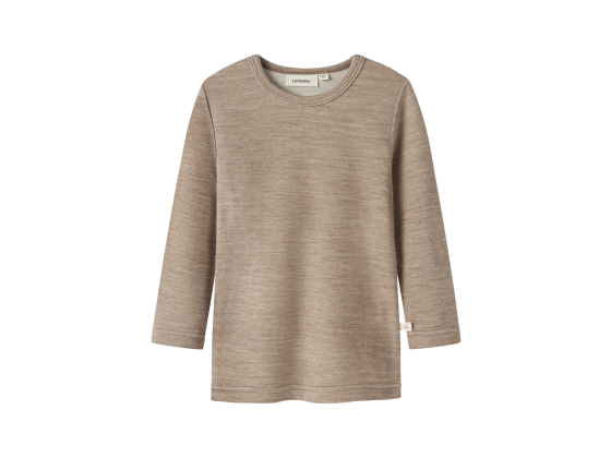 Nilo Wool/Modal Genser, Sepia Tint Melange - Lil' Atelier