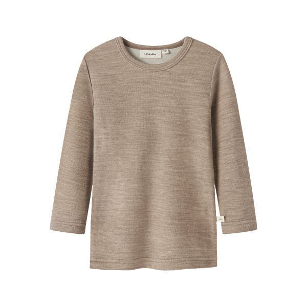 Nilo Wool/Modal Genser, Sepia Tint Melange - Lil' Atelier