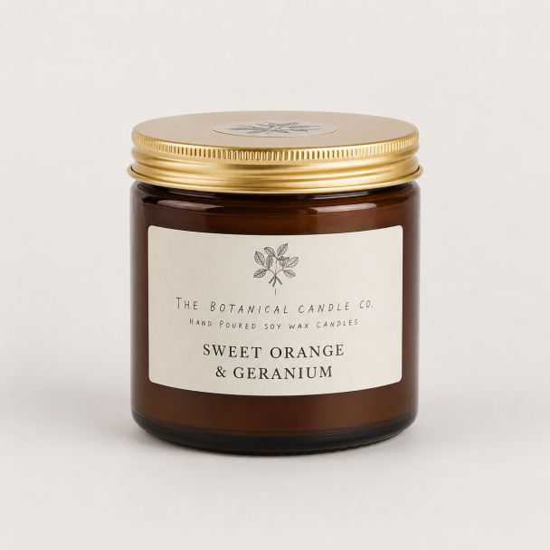 Sweet Orange & Geranium Duftlys 120ml