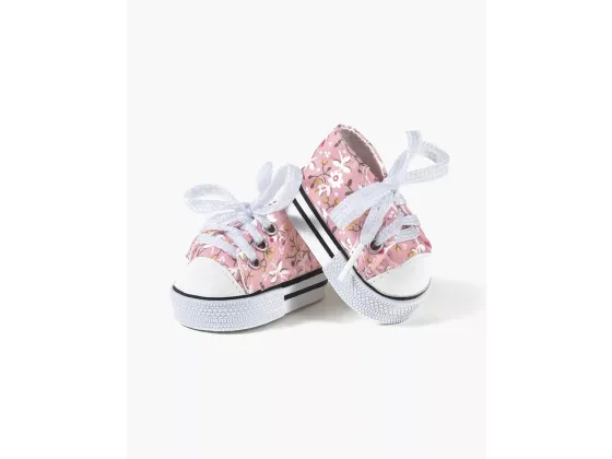 Sko til dukke - Baskets Komvers Fleurs Roses