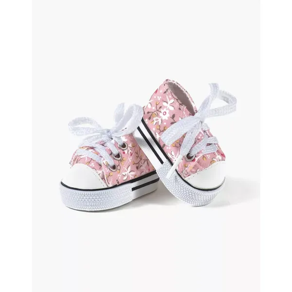 Sko til dukke - Baskets Komvers Fleurs Roses