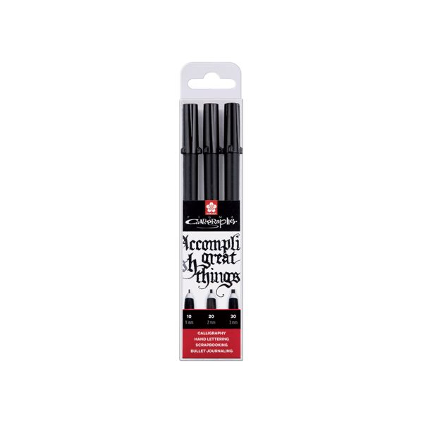 Kalligrafi tusj Sakura Pigma Calligrapher – Sett med 3stk