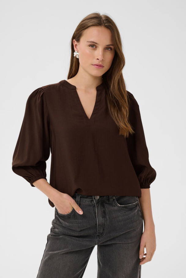 KAalberta Bluse Brun - Image 1