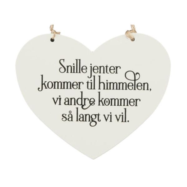HJERTESKILT Snille jenter…
