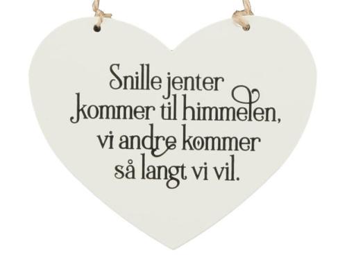 HJERTESKILT Snille jenter…