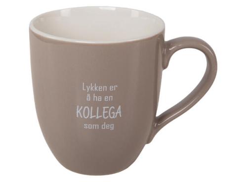 Krus Lykken...kollega beige m/hvit tekst