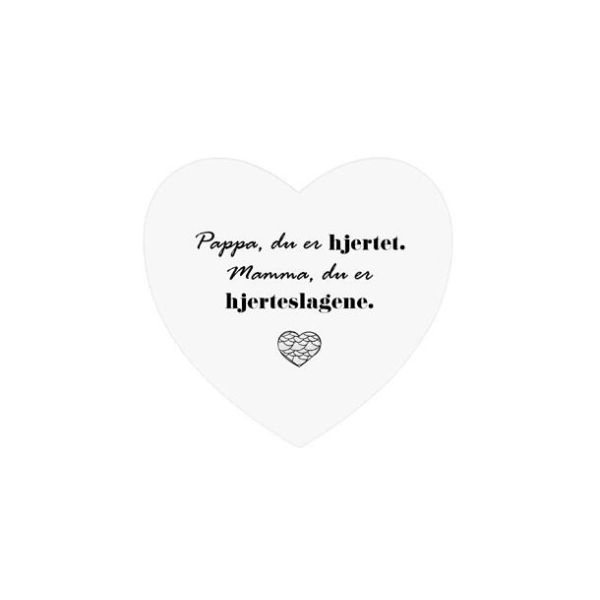 Magnetskilt hjerte Mamma Pappa
