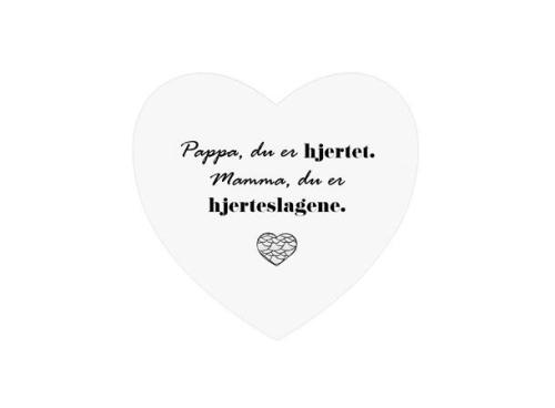Magnetskilt hjerte Mamma Pappa
