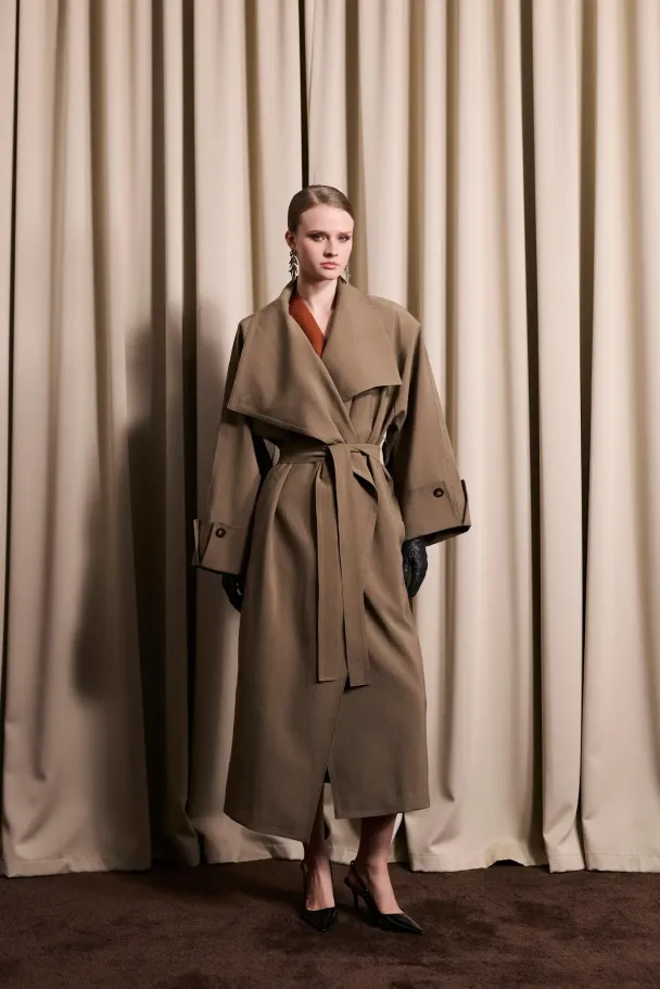 Atari Oversized Trenchcoat - Khaki Brown  - Image 2