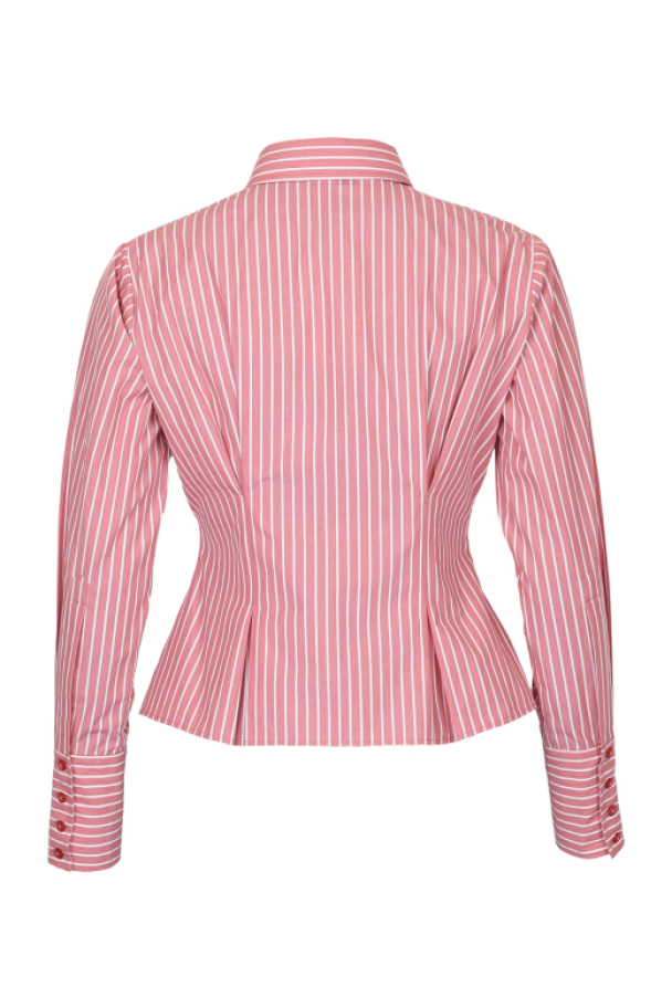 Poplin Fitted Shirt - White Stripes - Image 4