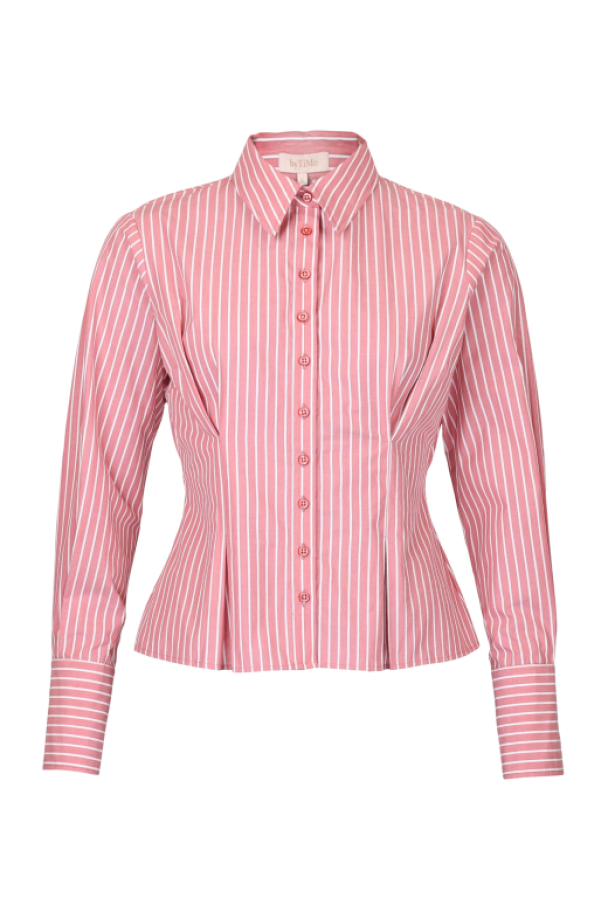 Poplin Fitted Shirt - White Stripes - Image 3