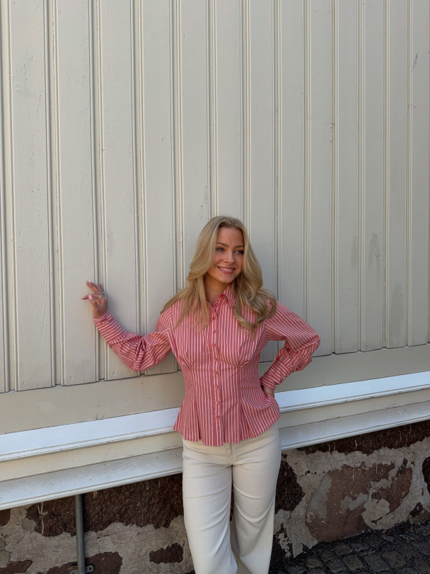 Poplin Fitted Shirt - White Stripes - Image 7