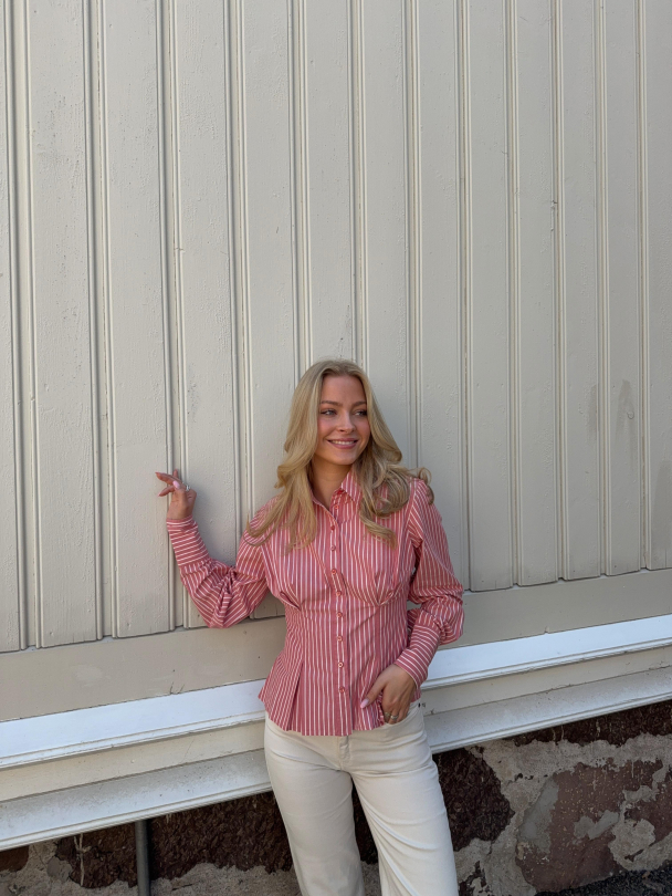 Poplin Fitted Shirt - White Stripes - Image 5
