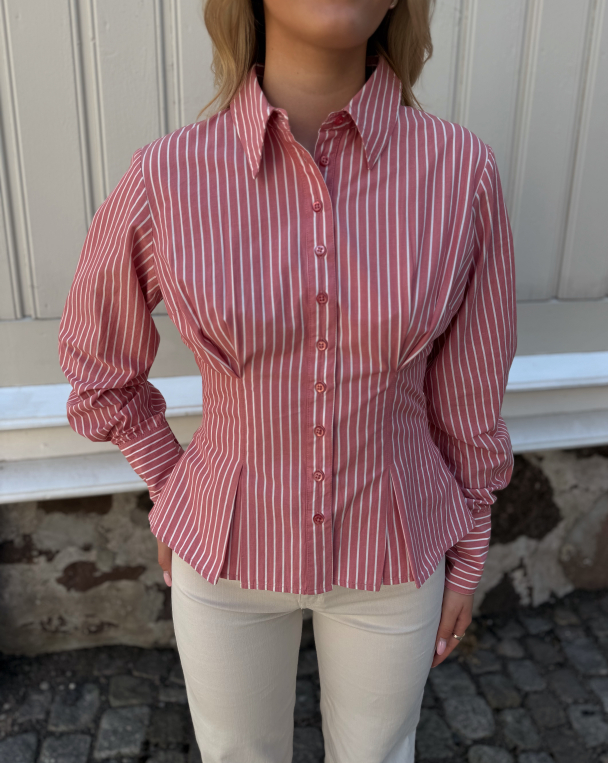 Poplin Fitted Shirt - White Stripes - Image 1