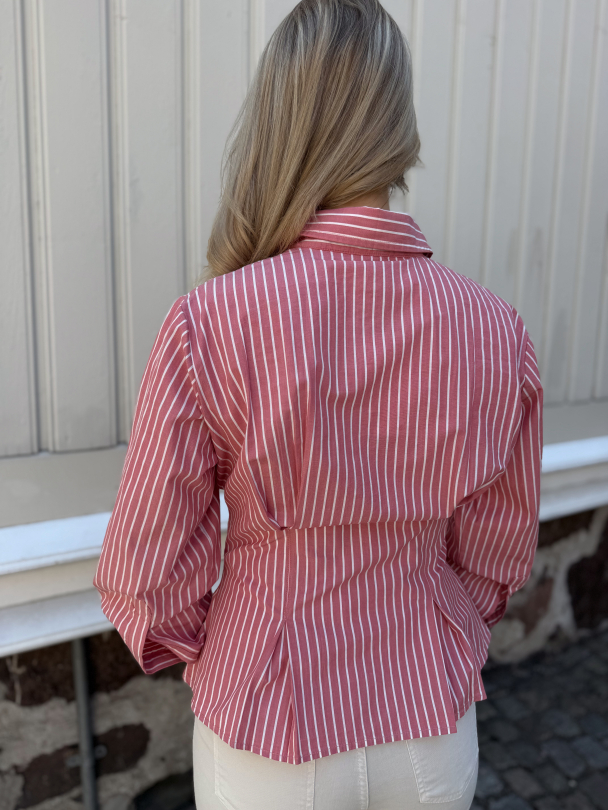Poplin Fitted Shirt - White Stripes - Image 4