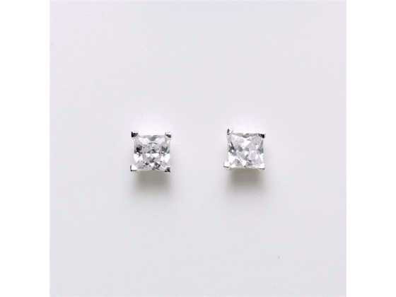 S&oslash;lv &oslash;restikk m. 4x4mm zirkonia 