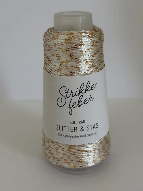 Strikkefeber - 07 - Glitter & Stas - Gull/Hvit