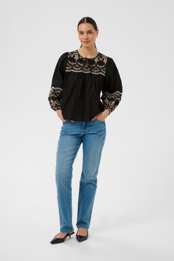KAkis Bluse m/broderi svart - Image 2