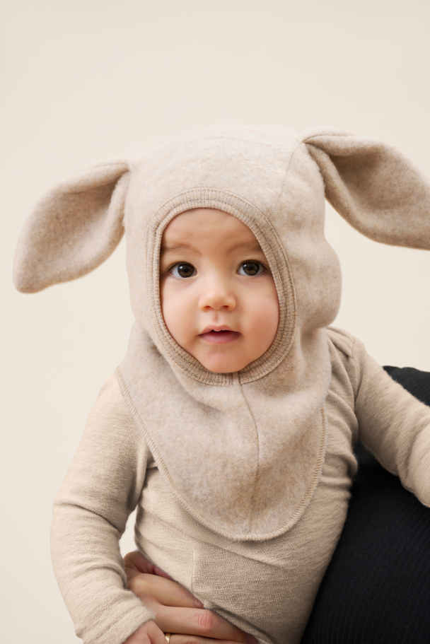 Balaclava Ears Wool Fleece - Camel Melange - Image 4