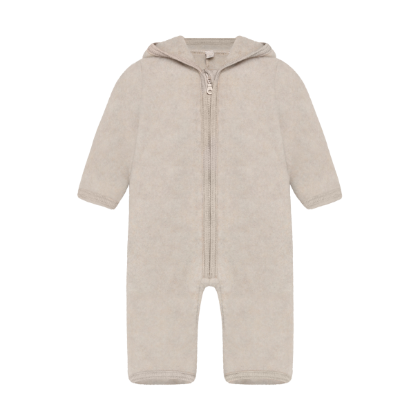 Pram Suit Ears Wool Fleece - Camel Melange - Image 1