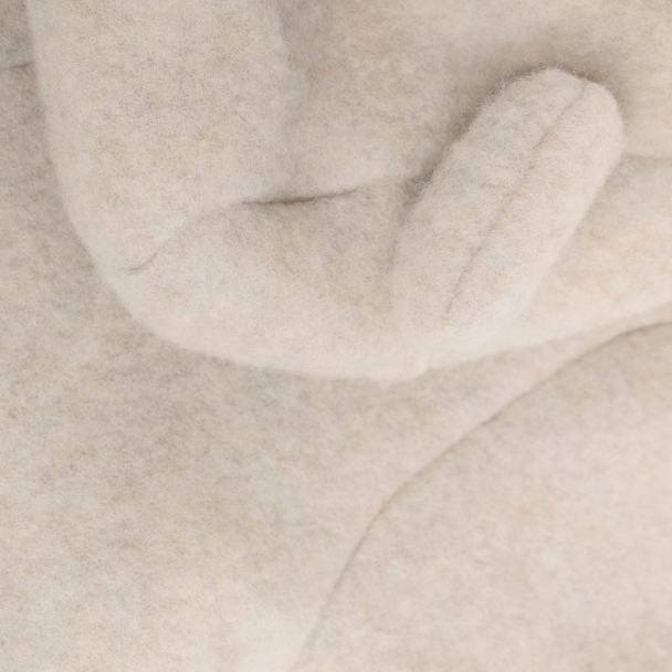 Pram Suit Ears Wool Fleece - Camel Melange - Image 3