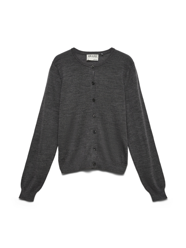 AWCARA LS O-NECK WOOL CARDIGAN NOOS - 100% ULL