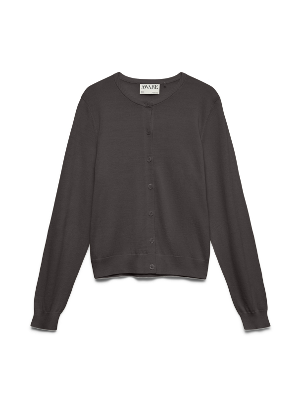 AWCARA LS O-NECK WOOL CARDIGAN NOOS - 100% ULL