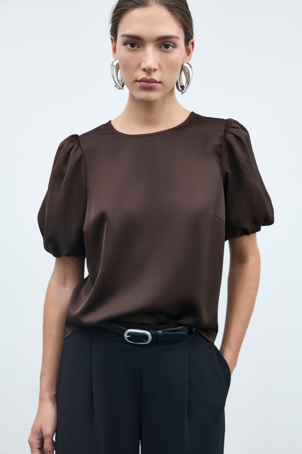 VIELLETTE 2/4 SATIN PUFF TOP - NOOS - Image 2