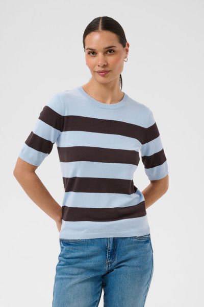 KAlizza Striped Topp lysblå/brun