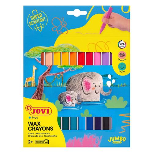 Voksstift Jovi Wax Crayons fettstift – Jumbo Easy Grip – 24 farger