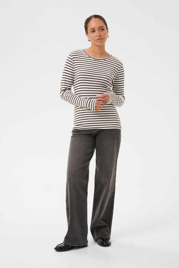 Liddy Topp hvit/brun - Image 2