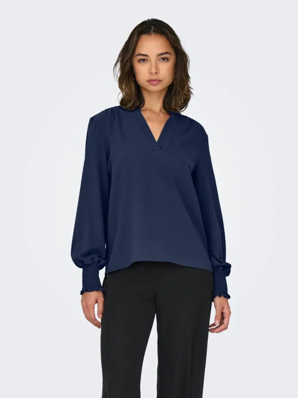 Mette V-Neck Smock Top - Image 3