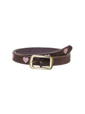 Heart Faux Suede Jeans Belt