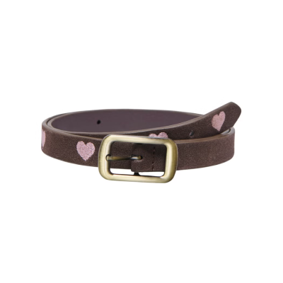 Heart Faux Suede Jeans Belt